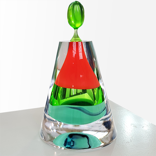 Glassculptuur Aurora borealis Red Green van Dirry de Bruin