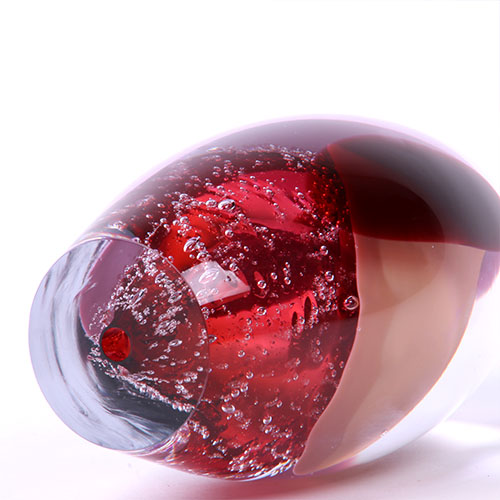 Lets talk about amphora's Bubbels in Red Glassculptuur door Dirry de Bruin