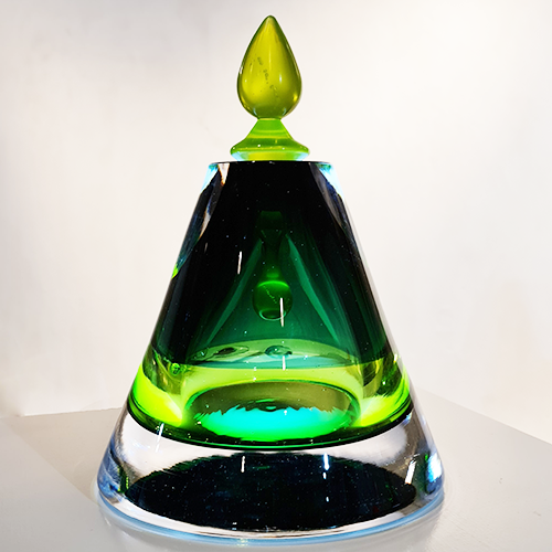 Glassculptuur Aurora borealis Green Dark Green van Dirry de Bruin